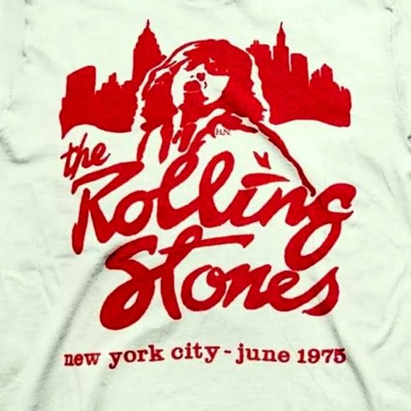 Mick Jagger NYC June 1975 Rolling Stones rock Official T-Shirt L NWT - Picture 2 of 3
